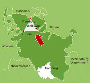 Ferienhaus Schleswig-Holstein: Lage im grünen Binnenland an der Treene